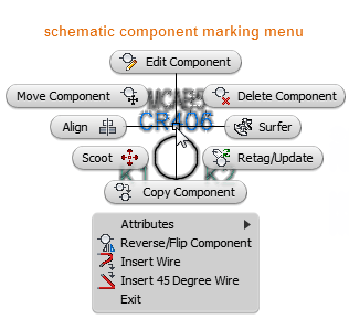 schematic component marking menu
