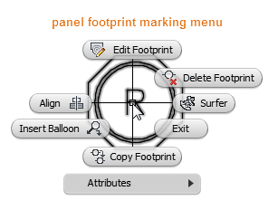 panel footprint marking menu
