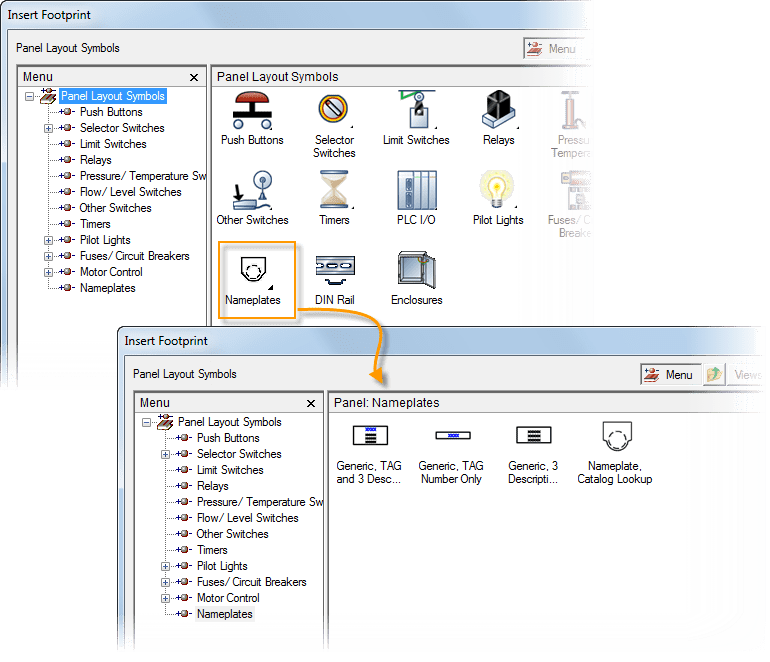 اضافه کردن Nameplate با استفاده از Icon menu