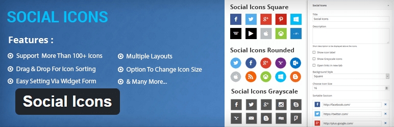افزونه social icons وردپرس
