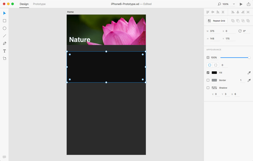 ایجاد پس‌زمینه برای متن در Adobe XD