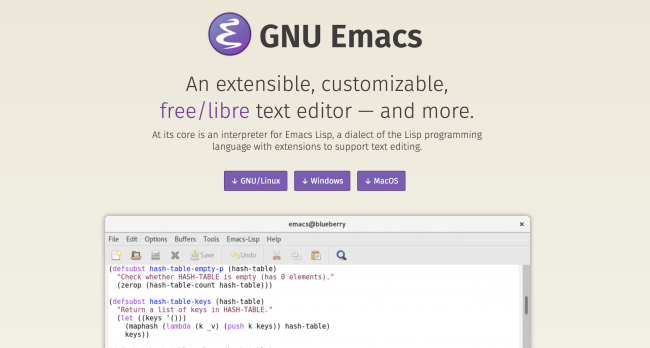 ویرایشگر کد - GNU Emacs